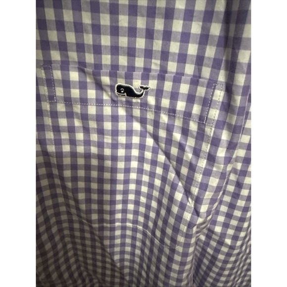 Vineyard Vines‎ Blue & White Gingham Classic Fit Shirt Long Sleeve Men's S Whale - Picture 4 of 5